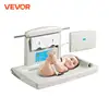 VEVOR Wall-Mounted Baby Changing Station Horizontal Foldable Diaper Change Table w/ Safety Straps and Hanging Rods for Newborns 1