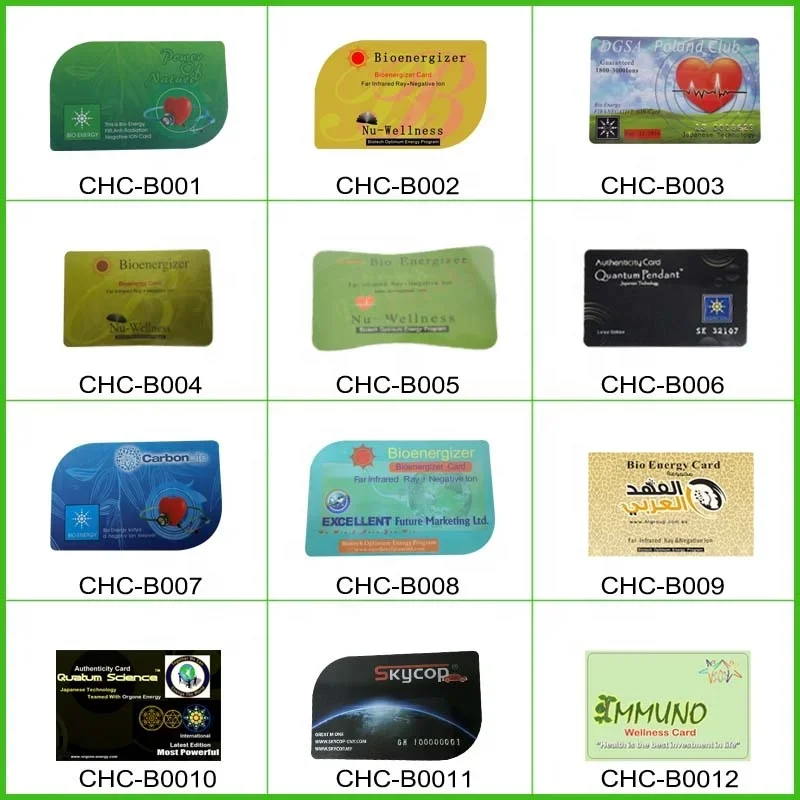 Custom hoonni body care bio energy card negative ion card negative ion terahertz energy