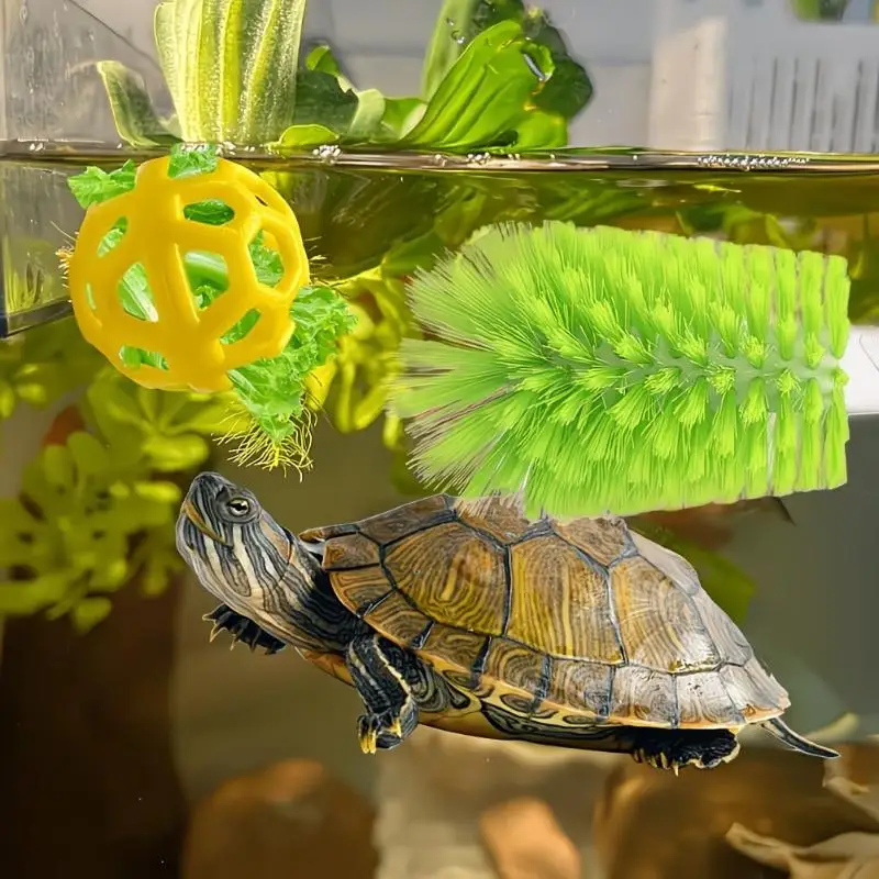 Aquarium Turtle Tank Cleaning & Care Brush with Suction Scrubber