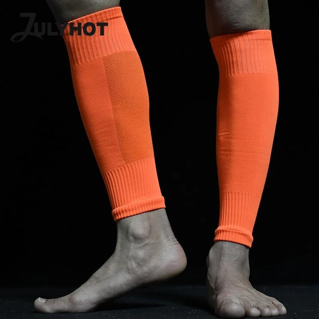 38cm Football Sock Without Feet Socks Professional Football Shin Guards  Socks Fixed Leg Warmers Foot Protect The Calf - AliExpress