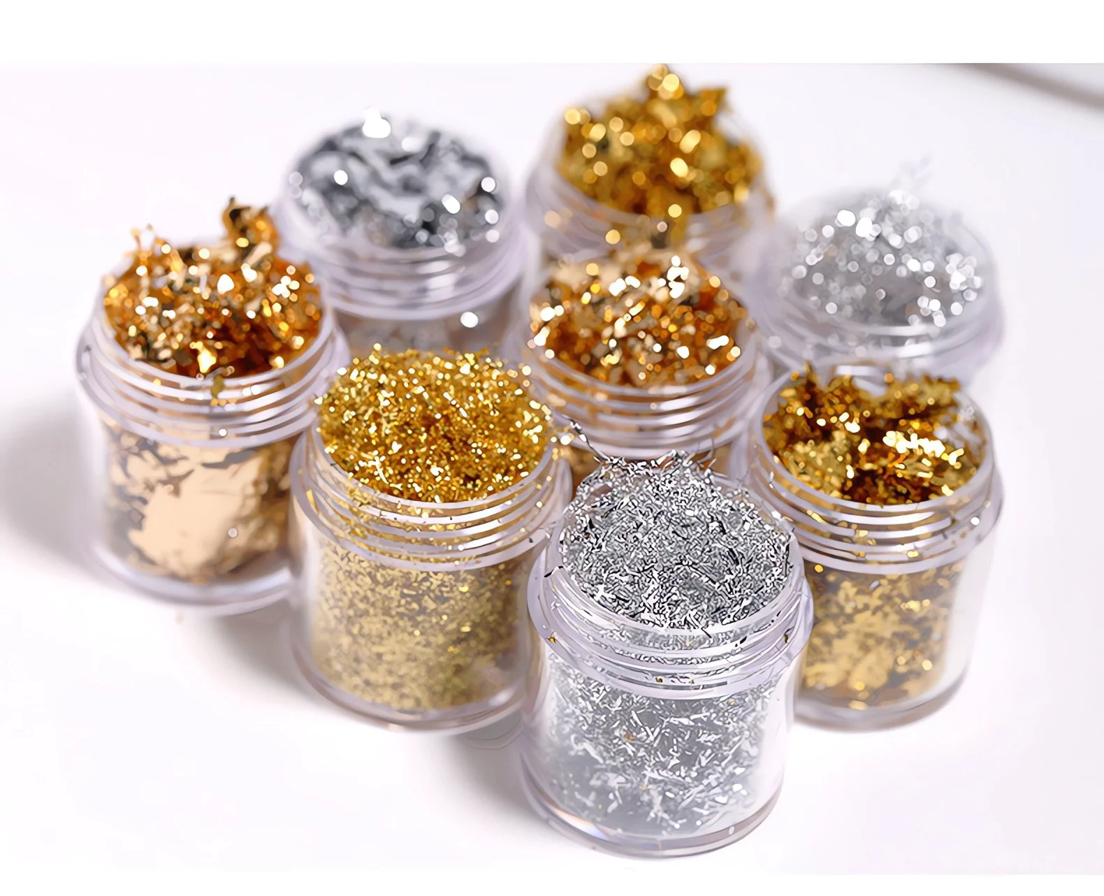 Description Picture 4 of itemGold, Silver, Copper Foil Sequins Glitter Craft Leaf Flake Sheets – Shiny Foil Paper for Gilding DIY Nail Art Decoration