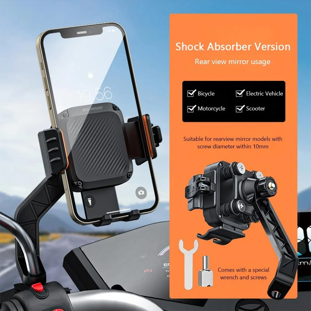 Shockproof Waterproof Universal Motorcycle and Bike Phone Holder with Anti-Shake Technology