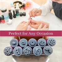 6/10pcs Nail Transfer Pen Multi functional Tool Graffiti Pointillism Printing Silicone Seal Pen DIY Nail Art Creation Decoration 1