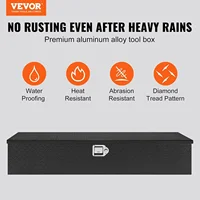 Heavy Duty Aluminum Truck Bed Tool Box, Diamond Plate Tool Box with Side Handle and Lock Keys, Storage Tool Box Chest Box 2