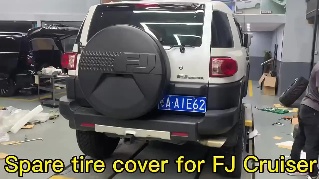 2007-2023年式トヨタFJクルーザー用ハードスペアタイヤカバー、FJロゴ