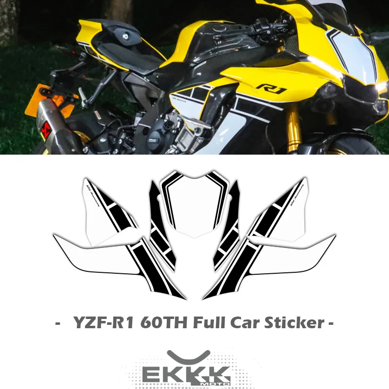 For YAMAHA YZF-R1 YZF-1000 2016 R1 60th Anniversary Edition Motorcycle Fairing Shell Full Car Decal Sticker fairing shell sticker decal replica full car sticker decals xt600 for yamaha xt 600 z tenere 1983 1984