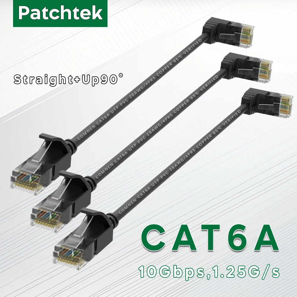 Ethernet-кабель тонкий с углом поворота до 90 градусов, 10 Гбит/с, 0,15-10 м