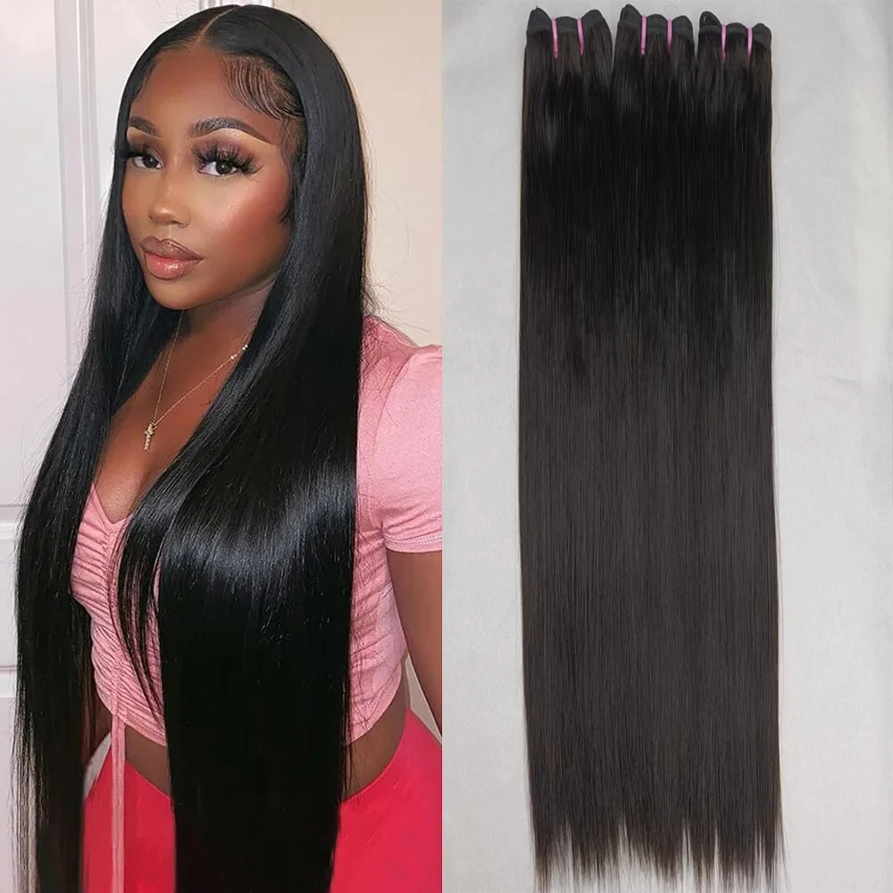 

QUANDE 15A Remy Straight Bundles Human Hair 1/3/4 Pcs 100% Unprocessed Brazilian Virgin Hair Human Hair Bundles Hair Extensions