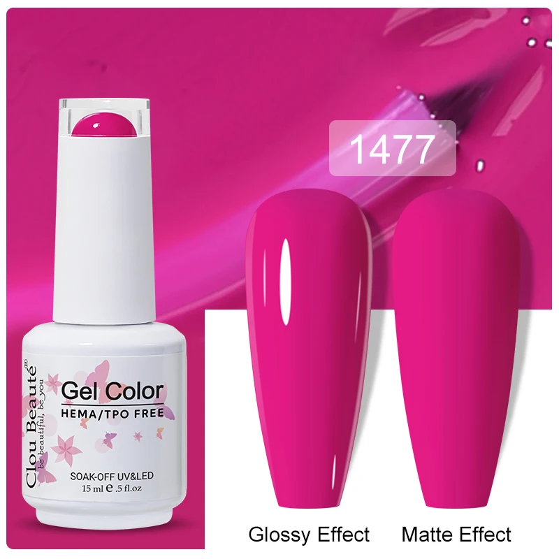 Clou Beaute 15ml Black Red Semi-Permanent Gel Nail Polish