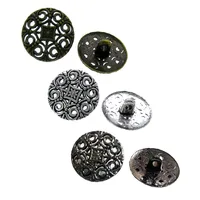 20Pcs Vintage Metal Pierced Buttons Shank Flower Metal Buttons Fit Sewing Clothing Craft 18.0mm 1