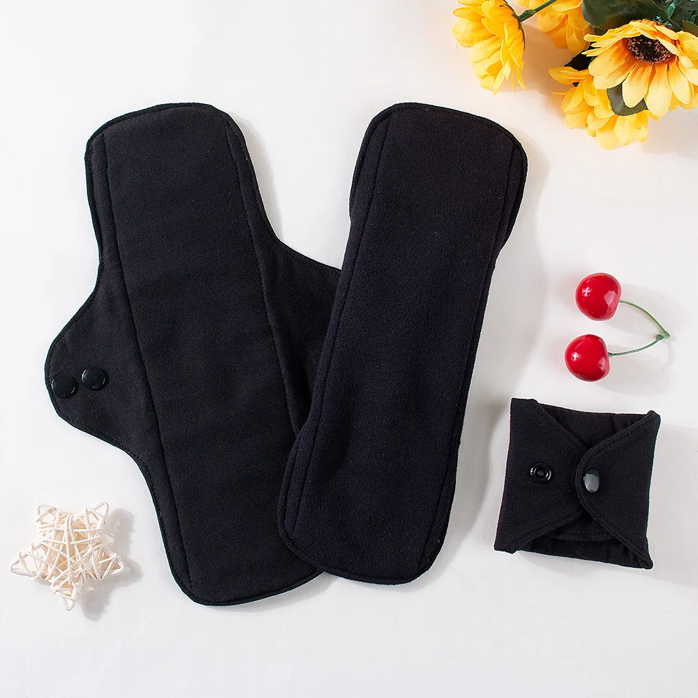 Sanitary Pads 4pcs Full Cotton Mama Cloth Night Long Sanitary Pads Washable Sanitary Napkins For Female Reusable Panty Liners