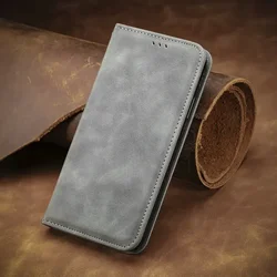 Luxury Leather Flip Wallet Case for Honor Magic & Huawei Mate Series (Gray)