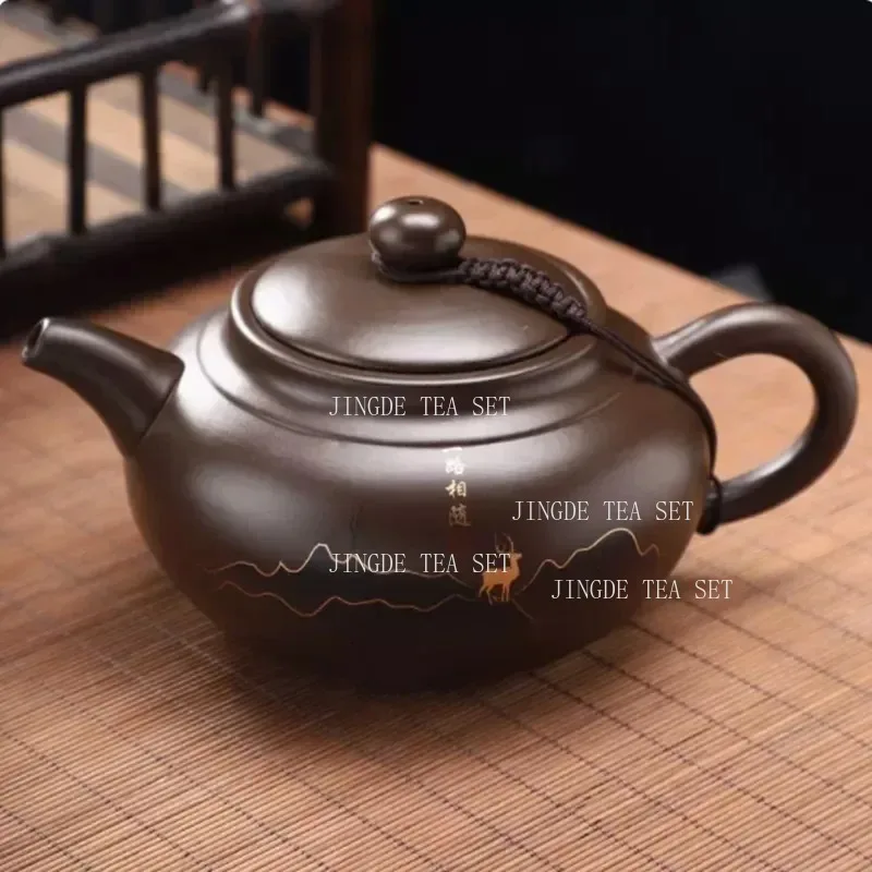 1PC 430ml authentic Yixing purple clay teapot Handmade Beauty teapot Custom filter tea infuser Chinese tea ceremony accessories