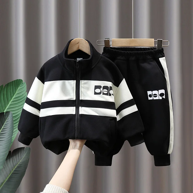 

2 шт./комплект, детский хлопковый костюм из куртки и брюк