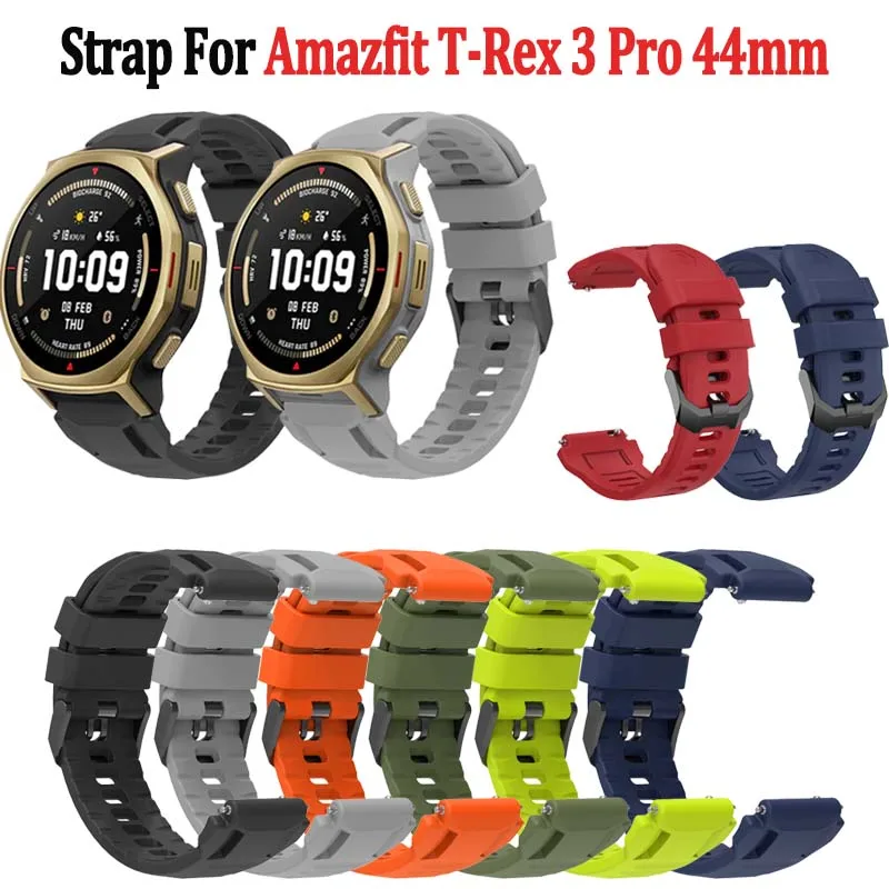 Pulseira de silicone oficial para amazfit T-REX 3 pro 44mm smartwatch esporte pulseira para t-rex 3 pro 44mm acessório