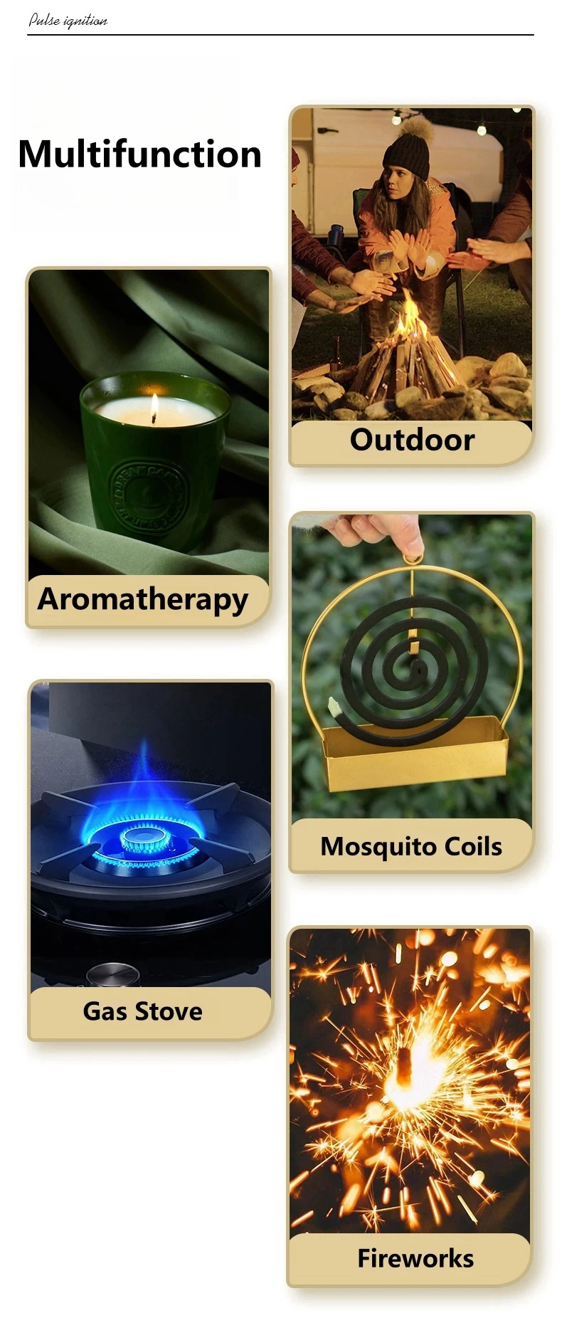 Description Picture 5 of itemPortable Electric Type-C Rechargeable Arc Lighter Home Candle Gas Stove USB Pulse Plasma Windproof Flameless Safety Ignition Gun