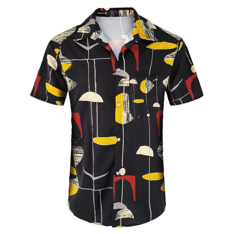 

Vintage 50s Rockabilly Style Cuban Holiday Beach Shirt Summer Short Sleeve Button Streetwear Loose Casual Shirts Comfortable Top