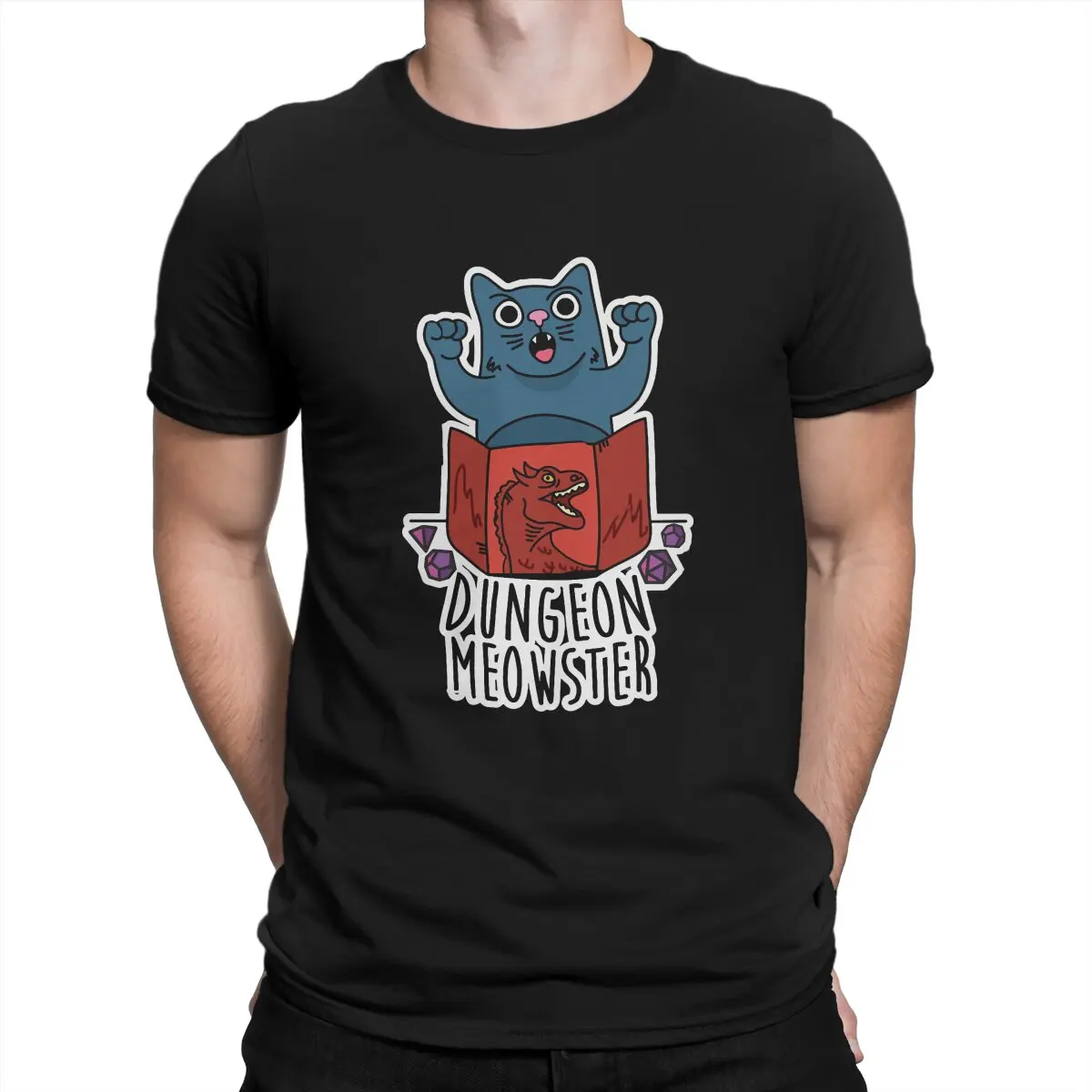 Dungeon Meowster Maglietta Da Uomo Dragon Quest Dragonlord Hero Game Leisure Tees Maglietta Girocollo Manica Corta 100% Cotone Stampato