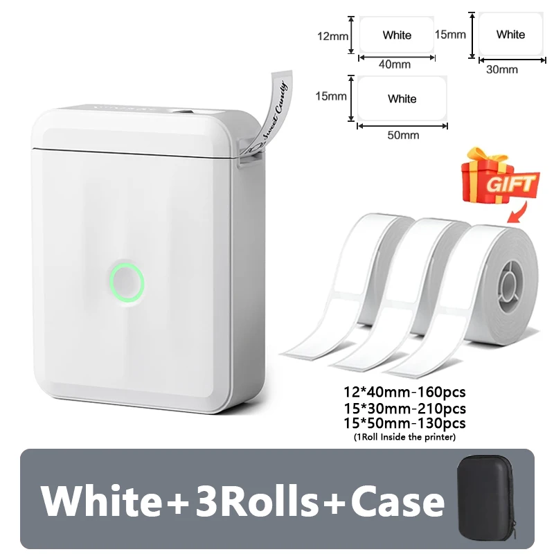 طابعة الملصقات اللاسلكية المحمولة Niimbot D110، طا...