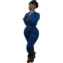 

Znaiml 2022 Two Piece Set Girls Womens Pockets Long Sleeve Zipper Cardigan T Shirts Tops Pencil Pants Set Trousers Suits