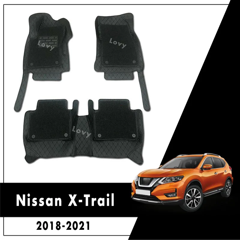 

Роскошные двухслойные автомобильные коврики с проволочной петлей для Nissan X-trail X trail xtrail 2020 2019 2018 (5 мест) коврики автомобильные аксессуары
