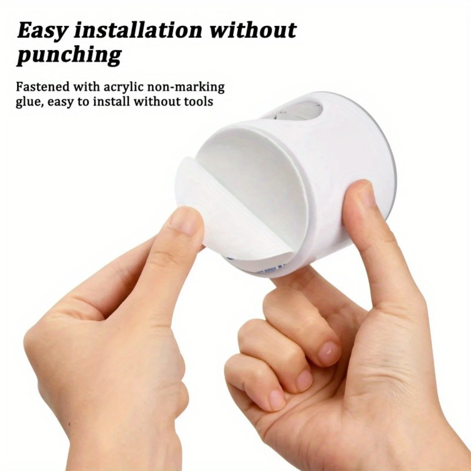 Toothbrush Holders Self-Adhesive Easy to Install Space-Saving Bathroom Organization Accessories Durable Plastic