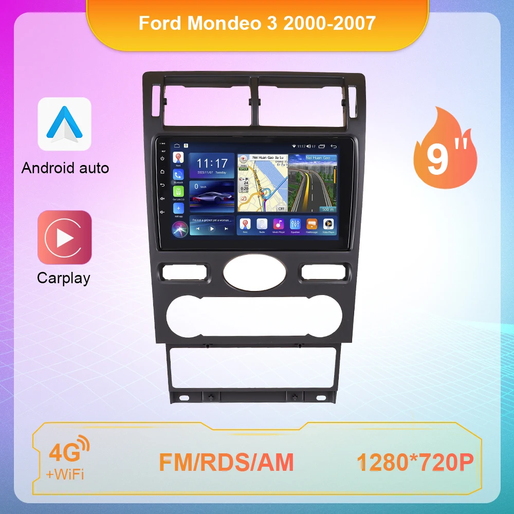 

2din Android10 Car Radio Multimedia Carplay For Ford Mondeo 3 2000 2001 2002 2003 2004 2005 2006-2007 9 Inch Auto GPS Navigation