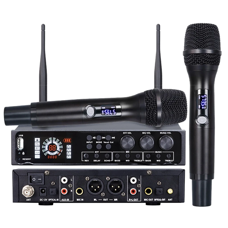 

Wireless Microphone System Single Cordless Microphone Set UHF Professional Dynamic Mic Metal For Karaoke Home Church