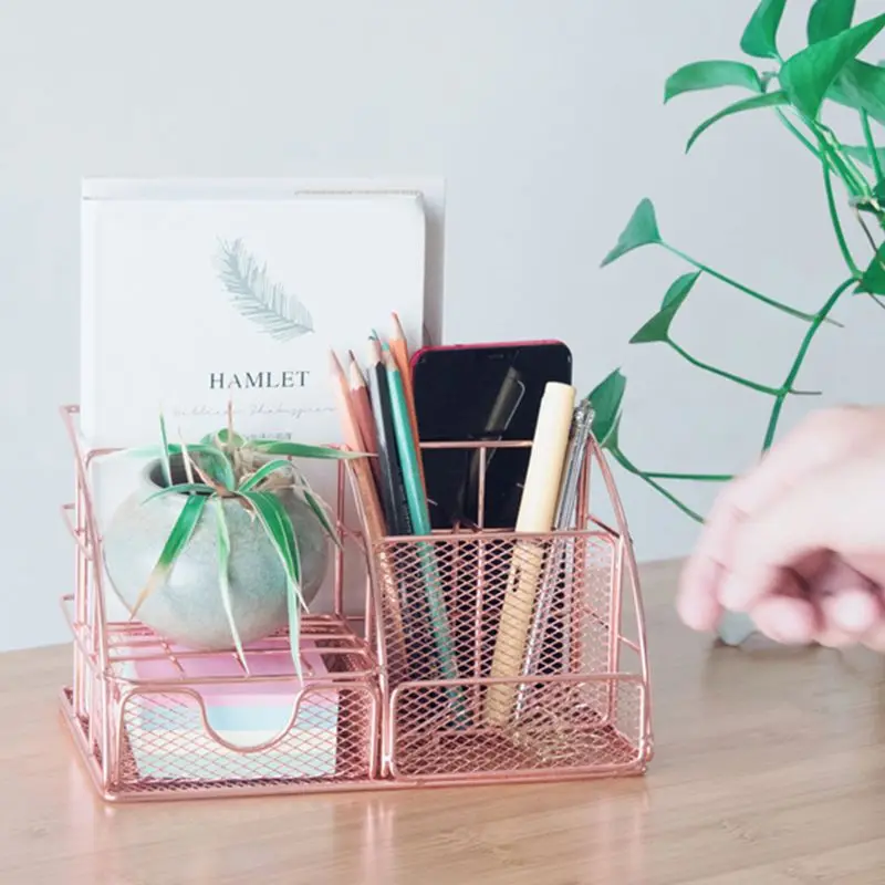 Office Desktop Stationery Holder Storage Rack Multi-grids Sundries Organizer Container Stand Pencil Pen Holder Student Supplies
