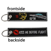Kiss Me Before Flight Embroidery Functional Keychain for Spanish Air Force EF-18 Hornet Y2-23 - Image 2