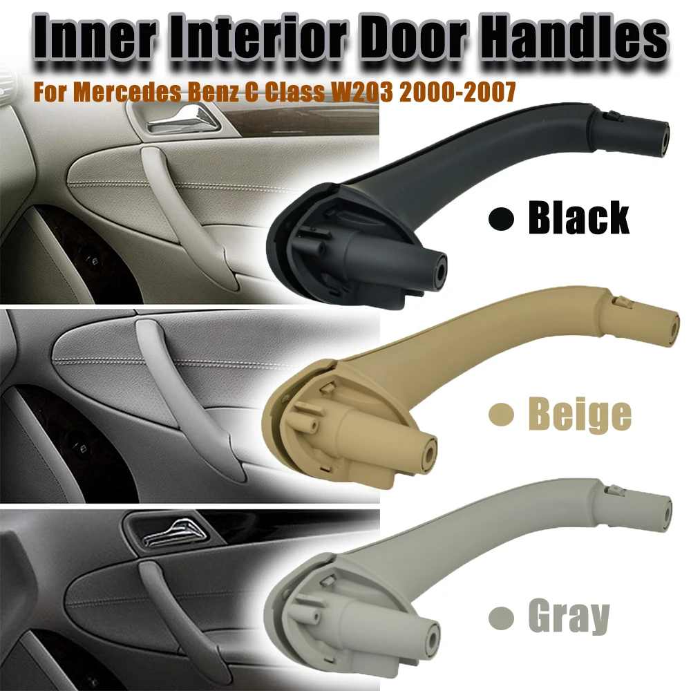 

Car Front Left / Right Interior Inner Door Pull Carrier Covers Handles Trim for 2000-2007 Mercedes Benz W203 C-Class