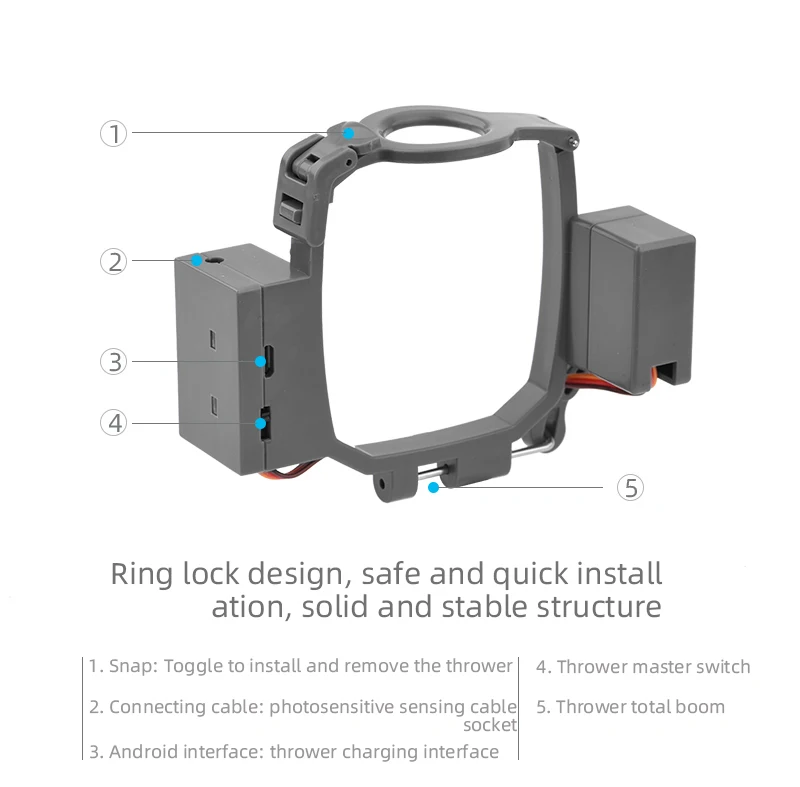 Description Picture 5 of itemBRDRC Thrower System For DJI Mavic 2 Pro/DJI Mavic 2 Zoom Fishing Bait Wedding Ring Gift Deliver Life Rescue Thrower Accessories