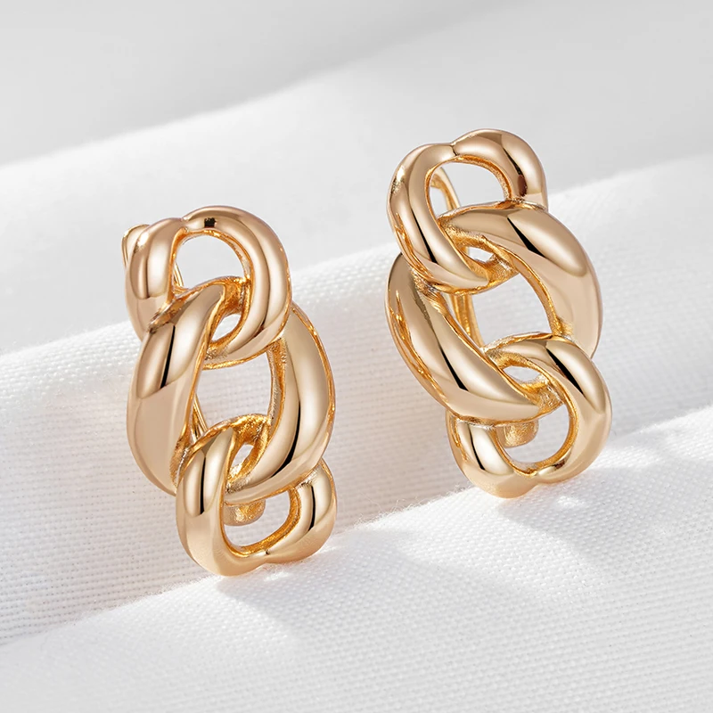 Wbmqda 585 розовое золото Цветные Металлические цепи английские серьги для женщин Простой Модный Креативный дизайн высокое качество повседневные изящные ювелирные изделия