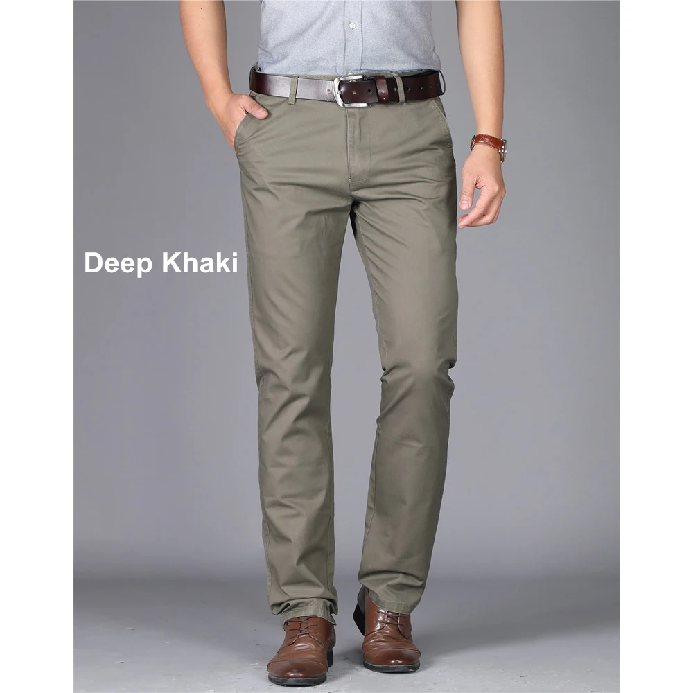 Mens High-waisted Trousers Pure Color Men's Pants for Male Cotton Thin Pant Man Straight Trouser casual pants