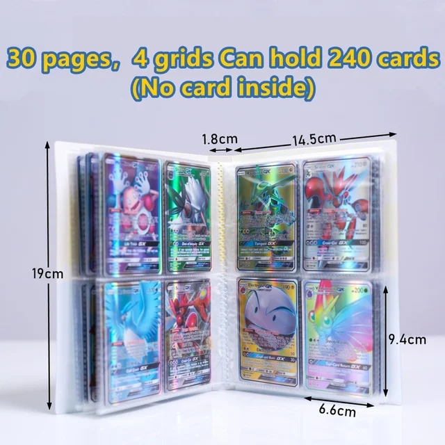 240Pcs Cards Map Collections Binder Pokemon Album Book Pokémon Holder Game Card Loaded List Folder Children Birthday Christmas 6