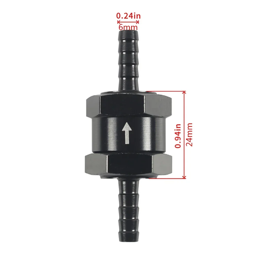 2Pcs 1/4" 5/16" 3/8" 1/2" Fuel Check Valve One Way Inline Non Return Diesel Gasoline Black 6mm 8mm 10mm 12mm OD with Hose Clamps