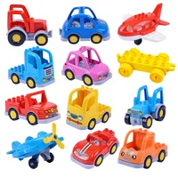 Big Size Traffic Series Building Block Large Particles Car Bus Truck Plane Helicopter Accessories Compatible Duploes Brick Toys 1