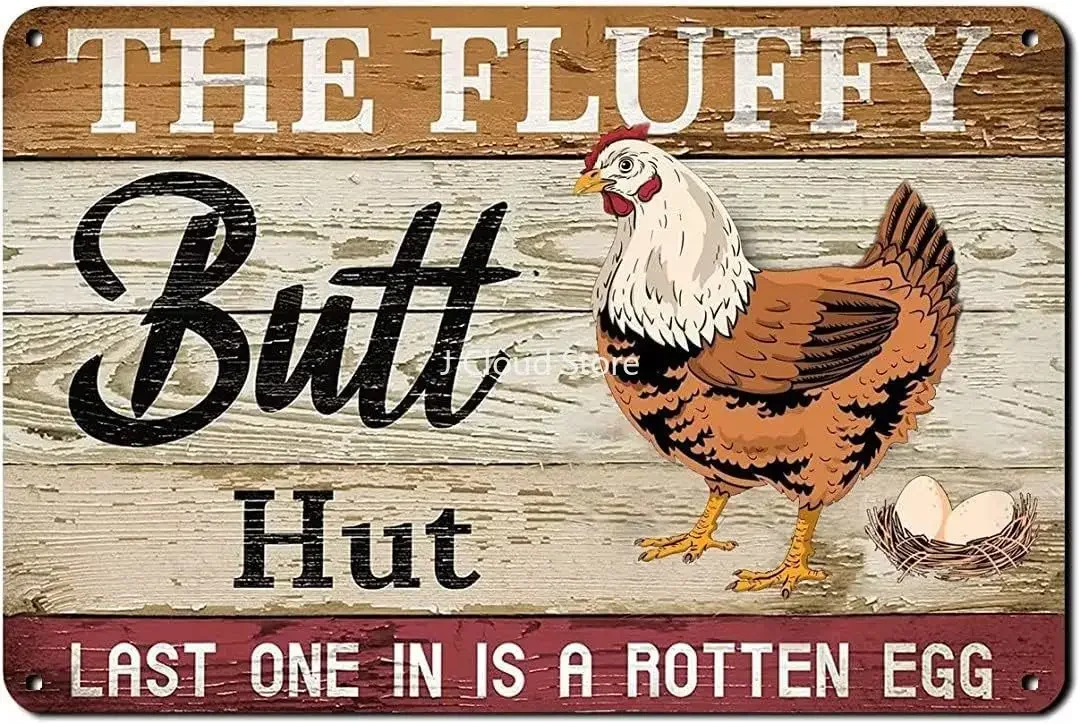 

Funny Farm Metal Decor Plaque Chicken Coop Signs Aluminum Tin Chicken Signs |tiny raptors chicken sign |Chicken Coop