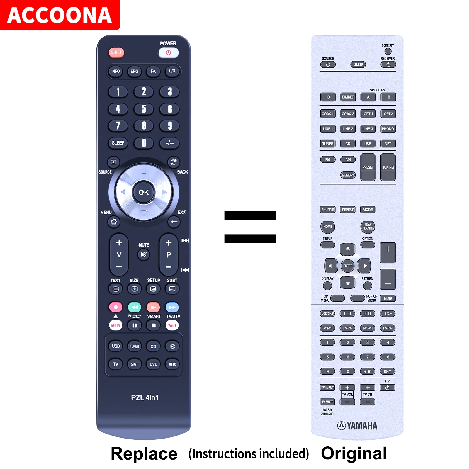 Telecomando Ras9 Zh44540 Per Yamaha R-N500 Rn500