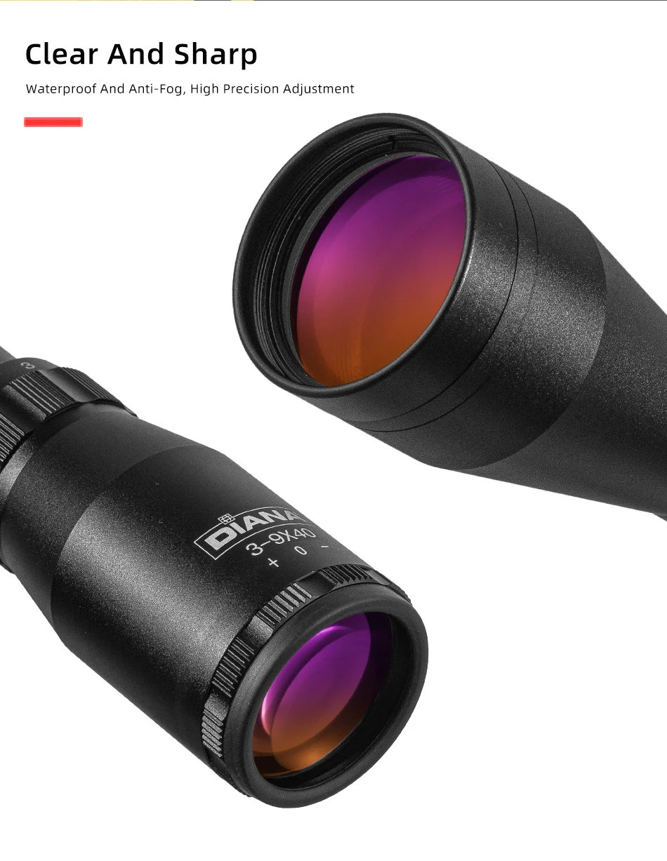Description Picture 3 of itemDIANA 3-9x40 Riflescope Hunting Rifle Scope Tactical Long Range Optics Sight Crosshair for Shotguns 20mm/11mm Picatinny Mount