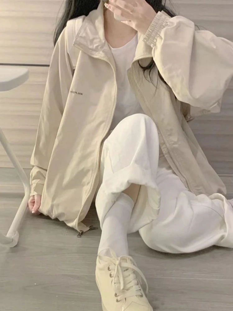 여성용 하라주쿠 재킷, 심플 레트로, 가을 학생, 헐렁한 캐주얼, 달콤한 십대 패션, 데일리 올매치 일본 스타일 차케타 Y2k