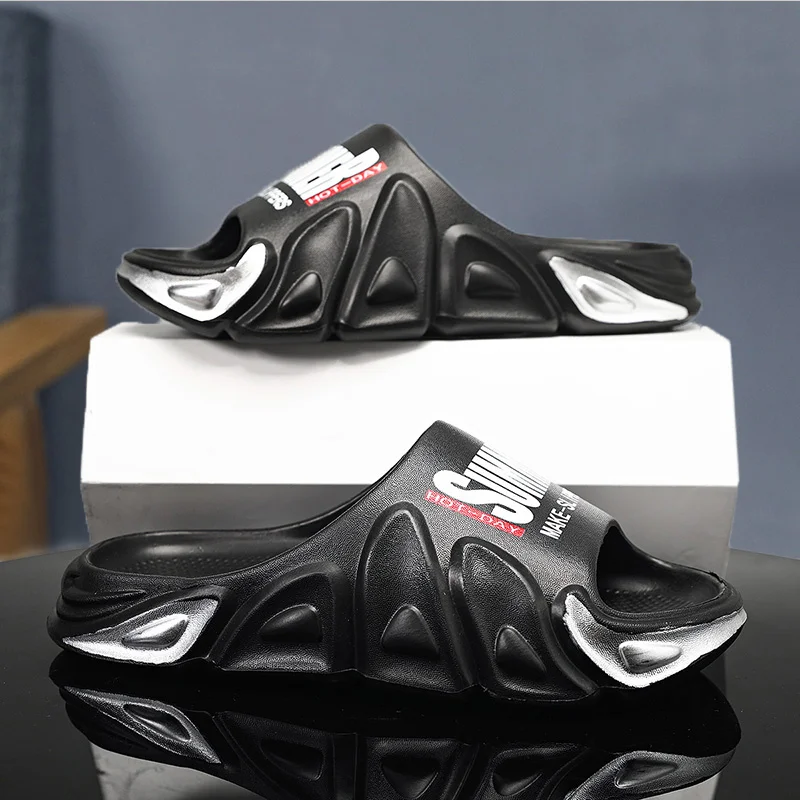 Chinelos masculinos antiderrapantes de espuma macia para uso interno e externo com sola grossa_voghion.com