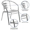 Commercial Aluminum Indoor-Outdoor Restaurant Stack Chair with Triple Slat Back and Arms 4