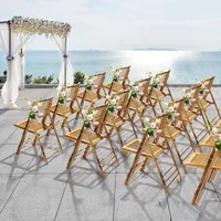 4 Pack Bamboo Folding Chair, Foldable Dining Wood Chairs, Comfortable Seat for Outdoor & Indoor, Patio, Porch, Wedding, Party 1