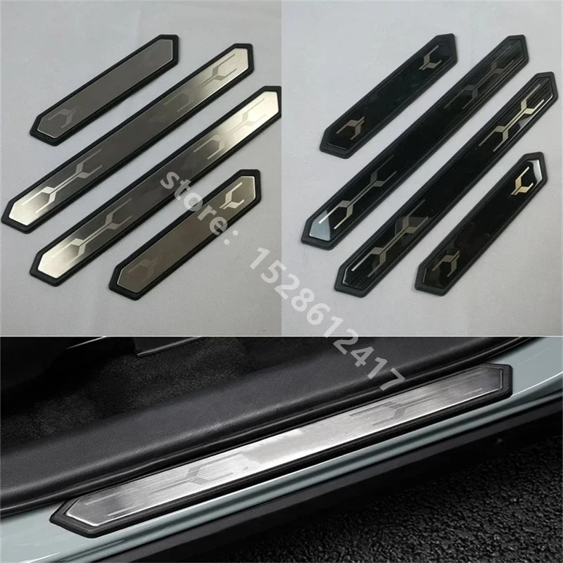 Toyota Door Sill Scuff Plate Illuminated Brushed Stainless Steel Brush - View #8