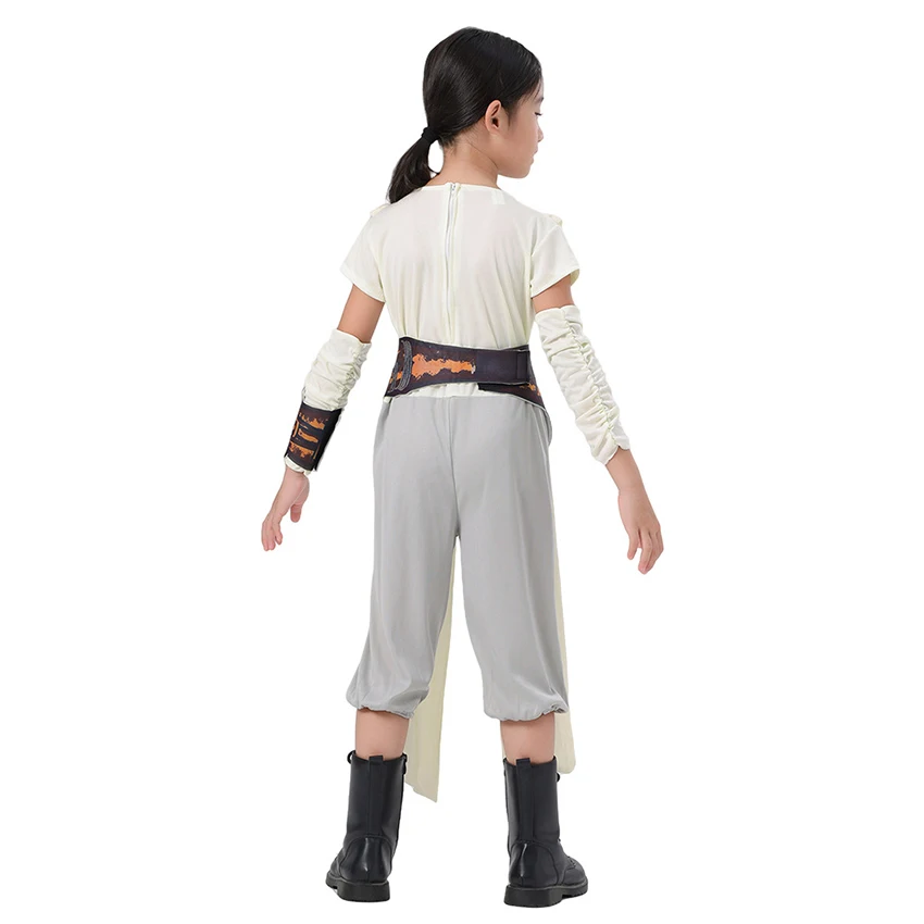 Rey Superhero Cosplay Anime Halloween Costumes for Kids Robe Masquerade Disguise Fancy Dress Girl Rey Vest Carnival Festival