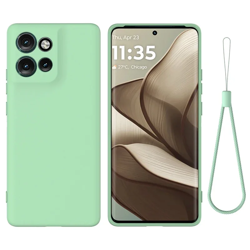 Soft Premium Liquid Silicone Case with Flocking Interior and Strap
