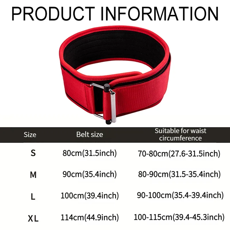 Self-locking Buckle Weightlifting Belt Adjustable Nylon Fitness Workout Belts for Men and Women Squatting Lifting Back Support