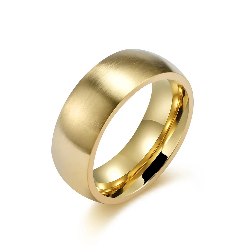 Titanium Steel Blue Brushed Matte Finish Comfort Fit Wedding Band - Tarnish-Proof Anniversary Ring for Him