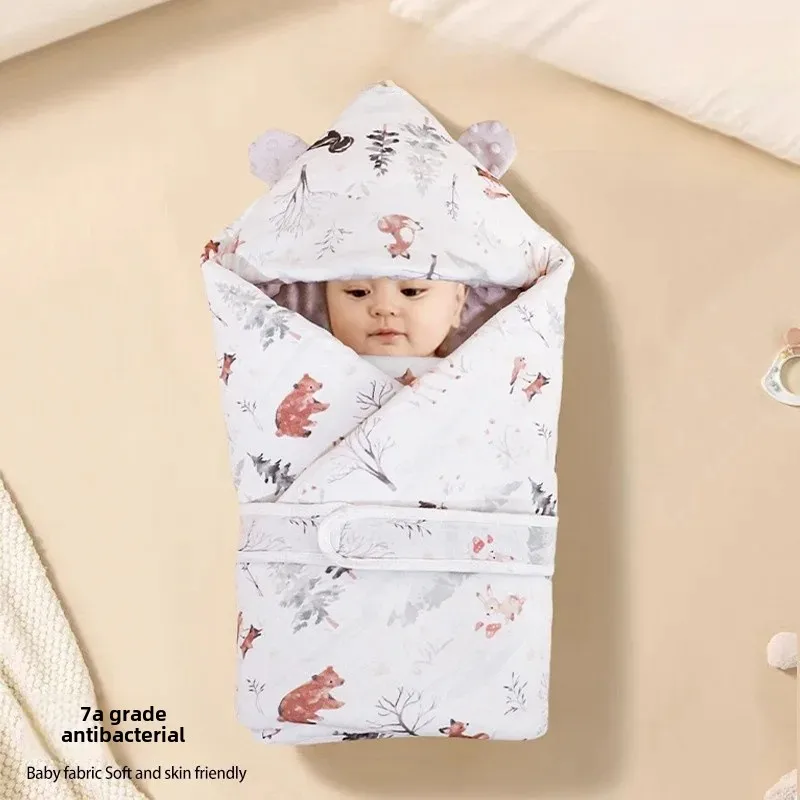 Thickened Baby Wrap Blanket for Newborns Winter Outdoor Windproof Baby Swaddle Blanket Delivery Room Infant Wrap